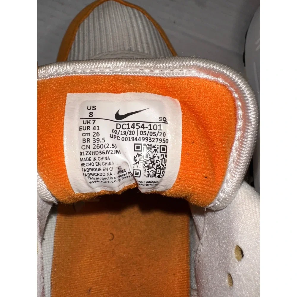 Nike Air‎ Max 1 Magma Orange White Grey Mens Size 8 DC1454-101 Low Top Sneakers